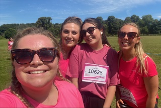 Hugh James supporting Cancer Research UK at Cardiff race for life